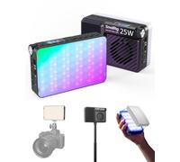 SMALLRIG RM 25C Mini Lampe Vidéo LED RGB 25W, 2500K-10000K - 5357 | Batterie 3100 mAh. Écran LCD HD. CRI 96, TLCI 99. Fixation Magnétique. Idéale pour les Photographes.