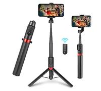 SMALLRIG Selfie Stick Trépied 130 cm ST20, Bluetooth - 3375B | Télécommande Bluetooth. Support Stable. Réglable 11,81"-51,18". Léger pour Téléphones Portables.