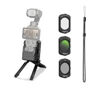 SMALLRIG Support de Bureau Magnétique & Kit de Filtres pour DJI Pocket 4/3 | Plaque Arrière à Angle Réglable (ID : 6003) & CPL + VND 2-32 + 1/4 Black Mist, Positionnement 1/4"-20 et Cold Shoe - 6872