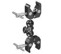 SMALLRIG Support de Fixation Double Réglable, Pince Antidérapante Double Tête 15-40 mm, Pince en Alliage d'Aluminium de 1,5 kg pour Eclairage/Trépied/Studio Photographique - 5331