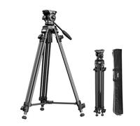 SMALLRIG Trépied Vidéo Léger avec Tête Fluide à 360°, 158cm Camera Tripod en Alliage d'Aluminium avec Plaque QR, Cordon de Serrage à Action Rapide Monté au Centre, Charge Jusqu'à 5kg, AD-50Lite - 4684