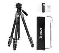 SMALLRIG Trépied Voyage Carbone 160 cm, Tête Fluide, 3 kg - 5477 | Format Compact 52 cm Plié. pour iPhone et Appareil Photo. Pour Photographie en Extérieur.