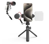 SMALLRIG VK-50 Vlogging Kit pour iPhone - 4369 | pour Création de Contenu, YouTube et TikTok. Phone Tripod, Phone Mount, Lumière et Micro de Fusil de Chasse.