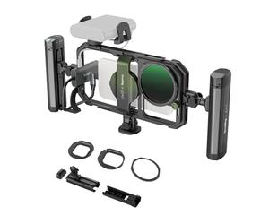 SMALLRIG x Brandon Li Kit Vidéo Mobile Tout-en-Un, Kit de Montage Vidéo Universel à Dégagement Rapide pour iPhone 17 pour Samsung, avec Filtre VND 67 mm, Poignées Rotatives sans Fil pour SSD M.2-4596B