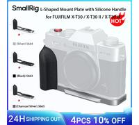 SmallRig X-T30 II Plaque de montage en forme de L avec poignée en silicone pour FUJIFILM X-T30 / X-T30 II / X-T30 III, avec capuchon de bouton d'obturation 5664 Charbon Argenté 5665