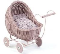 Smallstuff poussette de poupée en rotin 49 cm rose Rose G