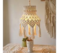 Smallterm Abat-jour en macramé bohème à suspendre pour chambre à coucher, salon, chambre d'enfant, dortoir, décoration d'intérieur