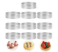 Smallterm Lot de 10 anneaux ronds en acier inoxydable pour gâteau - 8 cm