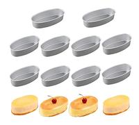 Smallterm Lot de 10 moules à tartelettes ovales ronds en alliage d'aluminium - Forme de tour - Moule à tartelette - Moules à tartelette - Pour la fabrication de mousse, quiche