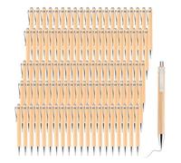 Smallterm Lot de 1100 stylos à bille rétractables, en bois, en bambou, personnalisables, pour bureau et école, encre noire