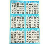SmallToys Lot de 6 cartes de jeu en papier de bingo Bleu - 500 feuilles - 20,3 x 30,5 cm - Fabriqué aux États-Unis