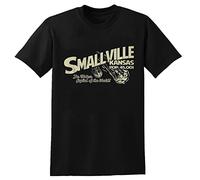 Smallville Kansas Men's T-Shirt Casual Print Black Tee S Black XXL