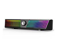 Smalody Haut-parleurs d'ordinateur, Haut-Parleur Bluetooth de Bureau, Barre de Son RVB colorée avec Caisson de Basses stéréo, Alimentés par USB à Un câble pour PC, avec Microphone