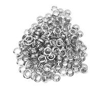 Smandy 100pcs 6 Mm Rivet Creux à œillets en Laiton en Laiton pour Chaussure de Ceinture de Sac de Vêtements avec Trou Rond en Métal, pour Sacs Décoratifs, Ceintures, Artisanat en Cuir (SILVER)