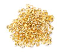 Smandy 100Pcs Oeillets Rivets Oeillet, 5mm Laiton Double Face (GOLD)
