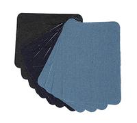 Smandy 12 Pièces Patch Adhésif pour Vêtements Patch en Tissu Auto-adhésif à Repasser pour Pull Chemise Coude Genou Réparation avec Noir Bleu foncé Bleu Clair
