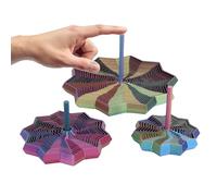 Smandy 3 Pièces Jouets étoiles élargis Imprimés en 3D, Forme Géométrique Polygonale Poignée Ergonomique Intégrée Jouet Sensoriel Rotatif pour Les Troubles Anxieux (Jaune Bleu Violet)