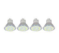 Smandy 4PCS 15LED MR11 Ampoule MR11 LED Ampoule 5W 500LM Pas de Scintillement Protection des Yeux Dissipation Thermique à 360 Degrés pour Projecteurs Plafonniers Rails (Blanc froid)
