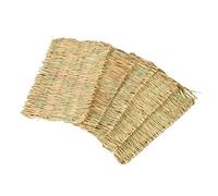 Smandy 5 Pièces Tapis d'herbe de Lapin Lit tissé d'herbe de Lapin Nid de Hamster de Cochon d'Inde avec Paille Tissée à la Main pour Petits Animaux Chinchillas Perroquets Chats