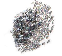 Smandy 500 Pièces de Acryliques œil de Cheval, Perles de Cristal Clair pour Bricolage, Artisanat, Accessoires Vestimentaires, 7x15mm, Idéal pour Les Mariages et la Décoration (White)