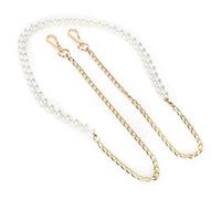 Smandy Accessoires de Sangle de Sac à Main en Chaîne de Perles D'imitation avec Fermoir à Pince de Homard en Alliage pour Bricolage Sac à Main Portefeuille à Bandoulière