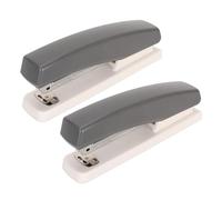 Smandy Agrafeuse de Bureau Compacte, Utilisation à une Main, Design Ergonomique avec Base Rotative et Patin Antidérapant, Idéale pour le Bureau, L'école et la maison. Capacité (GREY)