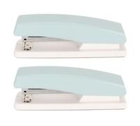 Smandy Agrafeuse de Bureau Compacte, Utilisation à une Main, Design Ergonomique avec Base Rotative et Patin Antidérapant, Idéale pour le Bureau, L'école et la maison. Capacité (BLUE)