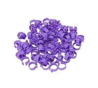 Smandy Anneau de Pied de Poulet, Clamp/Holder en Plastique pour Canards et Poules, Identification Facile, 100 Pièces 25 Mm pour Outils d'élevage de Volaille (Purple #11)