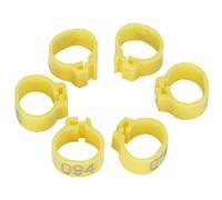 Smandy Anneaux de Pied d'oiseau 100 Pièces, Bandes en Plastique Durables pour Pigeons, Clips d'identification Numérotés pour la Gestion des Oiseaux dans Les Poulaillers (Yellow)