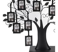 Smandy Arbre d'exposition de Photos de Famille, Support Décoratif en Métal Noir avec 6 ou 12 Cadres, pour Les Réunions de Famille et la Décoration de la Maison (L Livré avec 12 Cadres