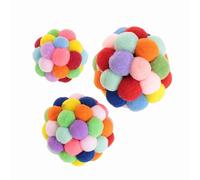 Smandy Balles Colorées pour Chat, Jouets Rebondissants Doux avec Herbe à Chat et Cloche pour Jeu Interactif, Balles en Peluche de 5 Cm Engageant Les et Les Chatons (S)