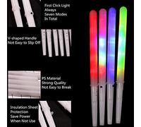 Smandy Bâtonnets de Barbe à Papa LED, Plastique Alimentaire, Brochettes Lumineuses à 7 Couleurs pour les Fêtes, les Anniversaires et les Feux de Camp (WHITE)