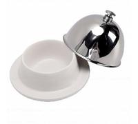 Smandy Beurrier, Beurriers Bol Porte-Beurre Avec Couvercle En Acier Inoxydable Pour Comptoir De Cuisine Beurrier De Crème Glacée, Forme De Tasse Raffinée Céramique Dessert Fromage Stockage Gardien Nan