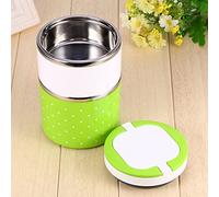 Smandy Boîte à Déjeuner Isotherme, Boîte à Déjeuner Thermique en Acier Inoxydable 930 Ml avec Joint en Silicone et Doubles Poignées, Récipient Alimentaire Extérieur en PP à 3 Compartiments pour