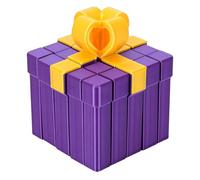 Smandy Boîte-Cadeau Imprimée en 3D, Structure Complexe, Mobile, Empilable, Structure de Puzzle Amusante, Boîte Surprise Imprimée en 3D pour Ornement de Jouet(PLA) (Violet et Or Brillant)