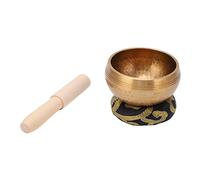 Smandy Bol Chantant de Méditation martelé à la Main Bol Chantant Tibétain Sonore avec en Cuivre Rouge Bois de Pêche Polyester pour la Relaxation Soulagement du Stress Guérison