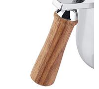 Smandy Bouilloire à Col de Cygne en Acier Inoxydable 304, 350ml 600ml avec Poignée en Bois et Couvercle Anti-brûlure pour café Filtre Précis (350ML)