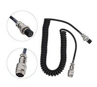 Smandy Câble de Microphone enroulé à 8 Broches, Rallonge de Fil à Ressort ABS, Connecteur Aviation Mâle à Femelle, Longueur Extensible de 60 Cm pour la Configuration du Microphone émetteur-récepteur