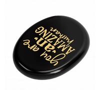 Smandy Cadeaux Palm Worry Pierre de Motivation Gravée Vous êtes Un Compagnon Portable Incroyable avec des Mots Encourageants pour l'inspiration Quotidienne Confiance Pierre de Poche pour Le Pouce