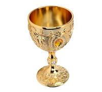 Smandy Cadeaux sculpté Vintage Calice Tasse à Boire pour les Bénédictions de Mariage Fête de Baptême Décor à la Maison Gobelet à Vin en Métal, Gobelet Médiéval à la Main