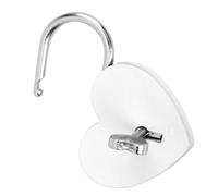 Smandy Cadenas Décoratif en Métal avec Serrure en Forme de Cœur, avec clé, pour Boîte à Bijoux, Journal Intime, Petits Bagages, 45x59mm, 8 Couleurs Disponibles (WHITE)