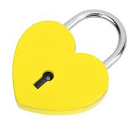 Smandy Cadenas Décoratif en Métal avec Serrure en Forme de Cœur, avec clé, pour Boîte à Bijoux, Journal Intime, Petits Bagages, 45x59mm, 8 Couleurs Disponibles (YELLOW)