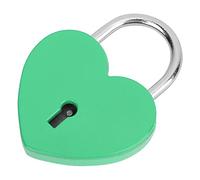 Smandy Cadenas Décoratif en Métal avec Serrure en Forme de Cœur, avec clé, pour Boîte à Bijoux, Journal Intime, Petits Bagages, 45x59mm, 8 Couleurs Disponibles (GREEN)