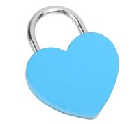 Smandy Cadenas Décoratif en Métal avec Serrure en Forme de Cœur, avec clé, pour Boîte à Bijoux, Journal Intime, Petits Bagages, 45x59mm, 8 Couleurs Disponibles (BLUE)