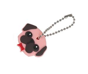Smandy Capuchons de Clés de Chien, Porte-Clés Organisateur de en Forme de Chien avec Nœud Papillon Rouge pour Les Amis, Capuchons de de de Famille, Matériau en PVC, Couverture de de Dessin