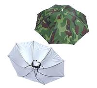 Smandy Chapeau Parapluie Pliable, Accessoire de Pêche Imperméable, Protection Mains Libres contre le Soleil et la Pluie, Léger et Réglable pour les Activités de Plein Air (Camouflage) (Camouflage)