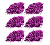 Smandy Cheer Pom Poms, Lot de 6 Pompons élastiques de Pom- Girl en Pet avec Poignées de 24 Cm, Accessoires 7 Couleurs Squad pour Les équipes de Jeunes, Enfants, Adultes, Sport, Danse, Fête, Journée