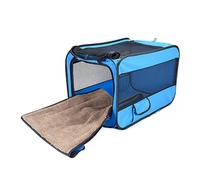 Smandy Chenil de Voyage pour Chien, Respirant sur Tous Les Côtés, Grand Espace, Résistant à l'usure, Portable, Pliable, Grand Transporteur de Voyage pour Chat pour Les Longs Voyages(M)
