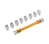 Smandy Clé à Rayons de Moto CNC, Outil en Fer en Aluminium, 10 Embouts Interchangeables 5,0 Mm-6,8 Mm, Idéal pour les Vélos Tout-terrain et Hors Route (B (or))