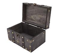 Smandy Coffre au Trésor en Bois Vintage, Boîte de Rangement de Bijoux avec Bascule en Alliage pour le Maquillage, Bijoux, Cartes de Vacances, Cadeaux